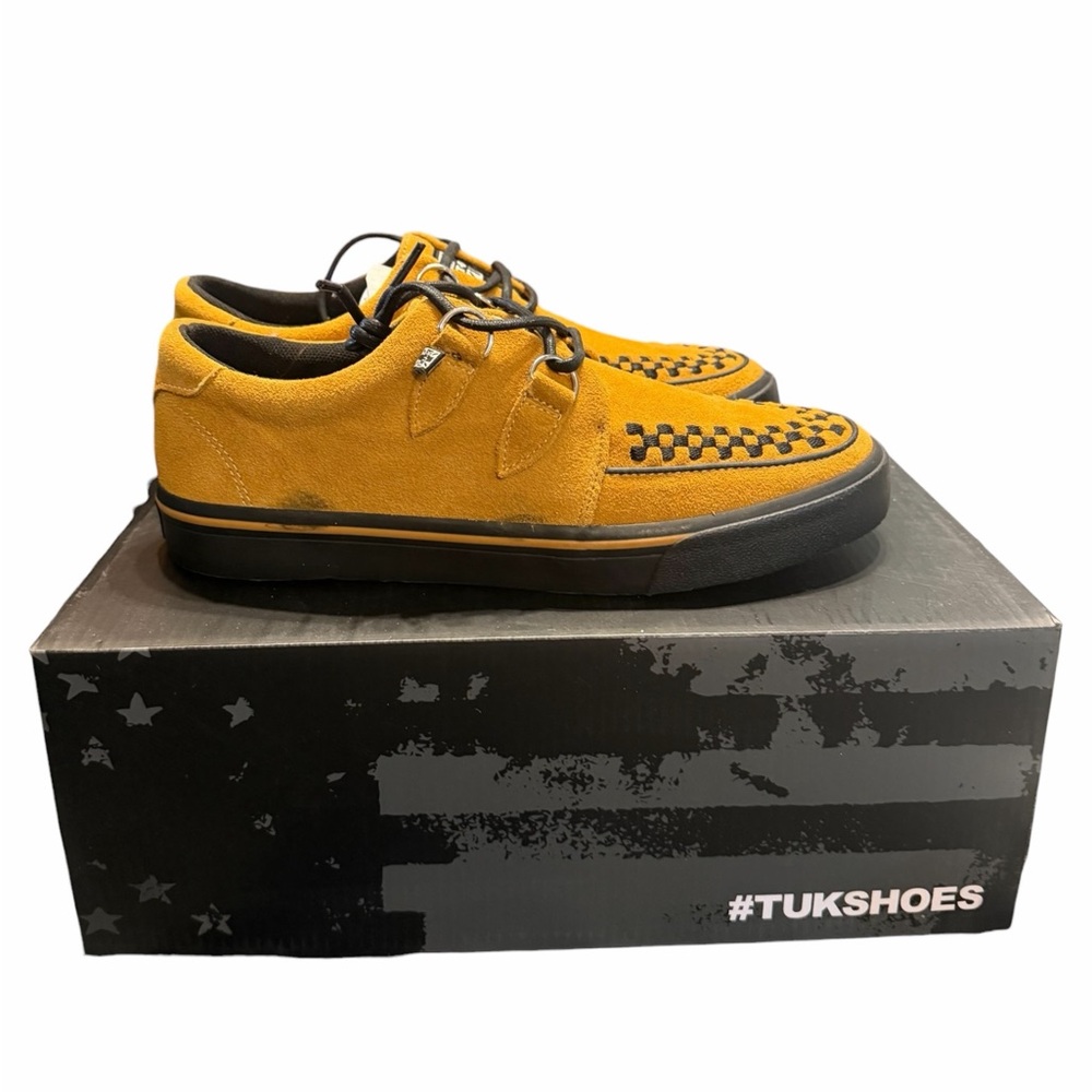 T.U.K Men's Mustard Sneakers with Black Accents